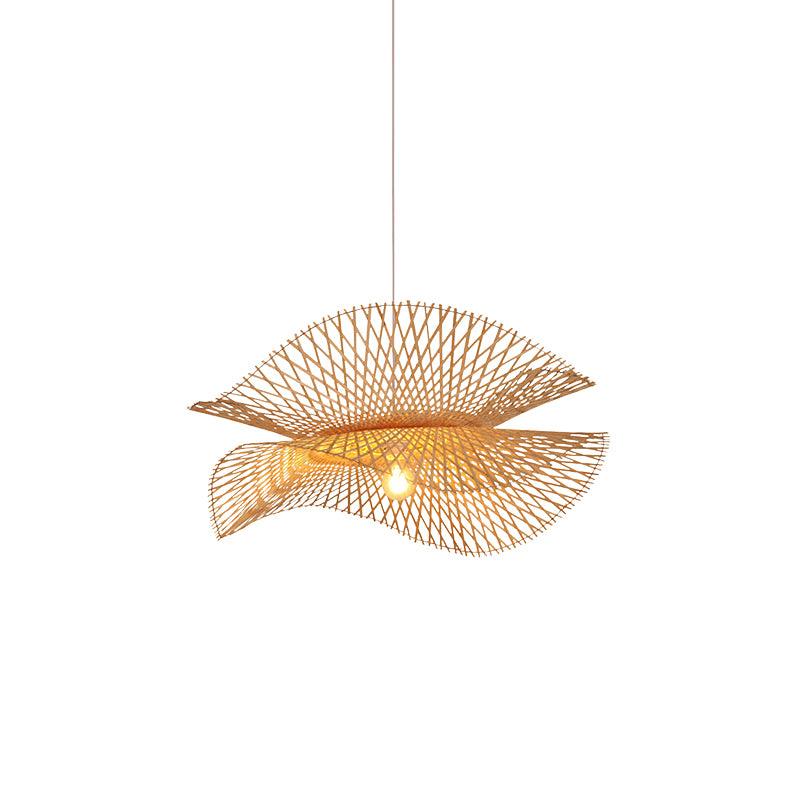 Lampa wisząca z ramą bambusową