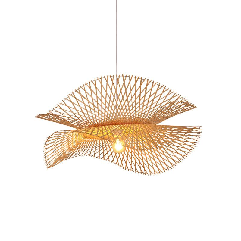 Lampa wisząca z ramą bambusową