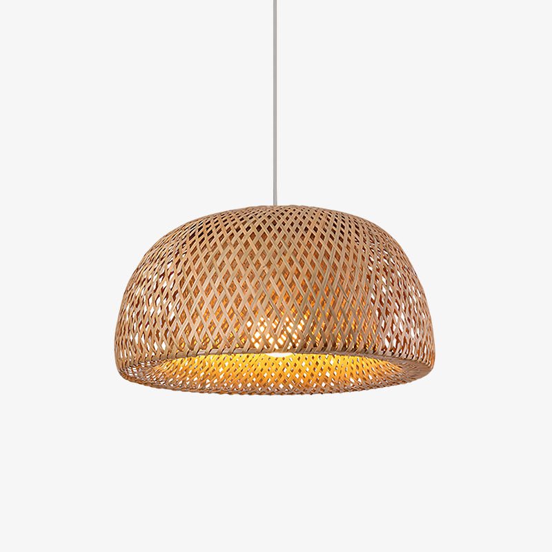 Lampa wisząca z plecionego bambusa
