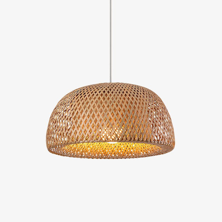 Lampa wisząca z plecionego bambusa