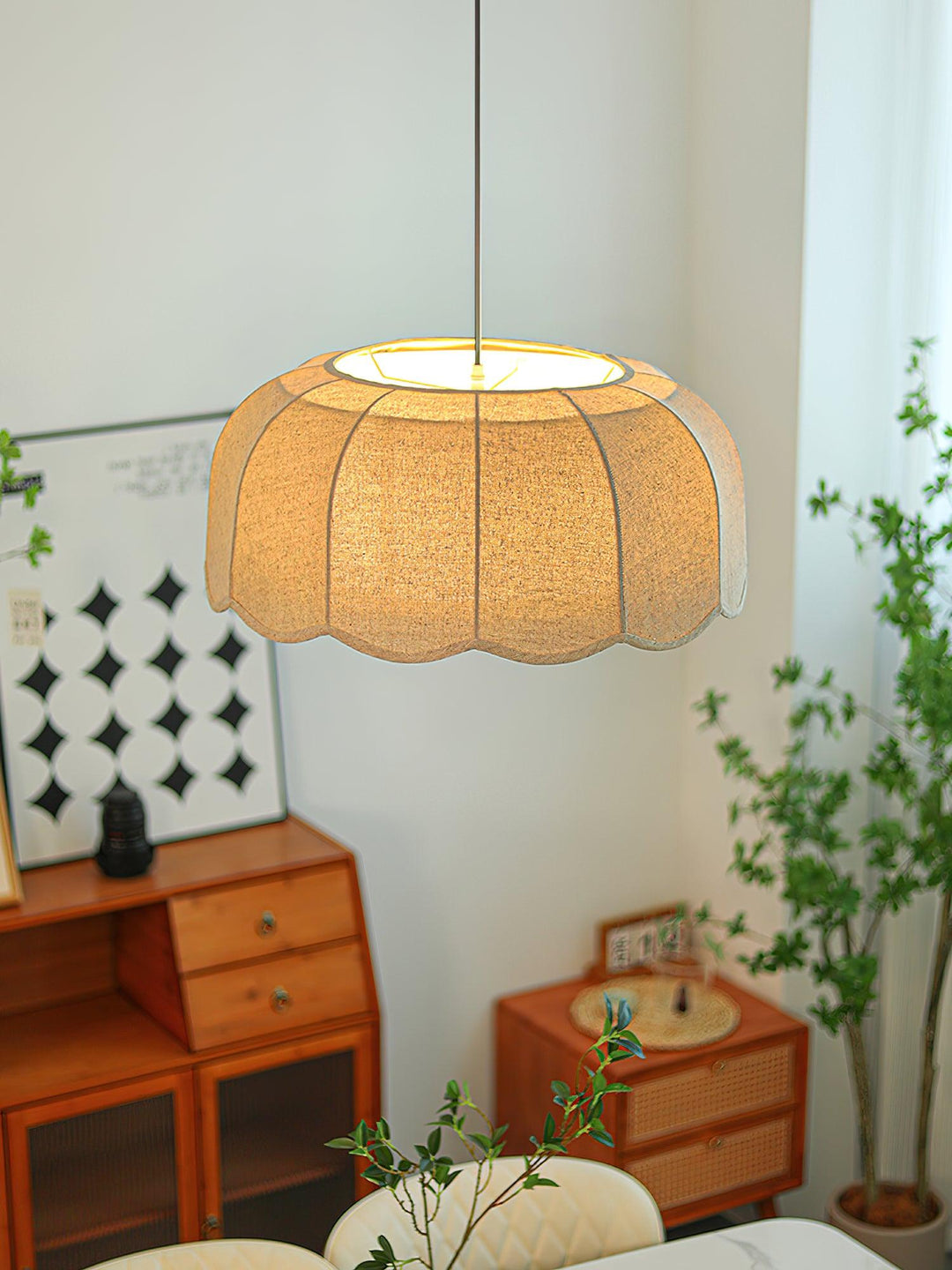Lampa Wisząca z Liścia Bananowca