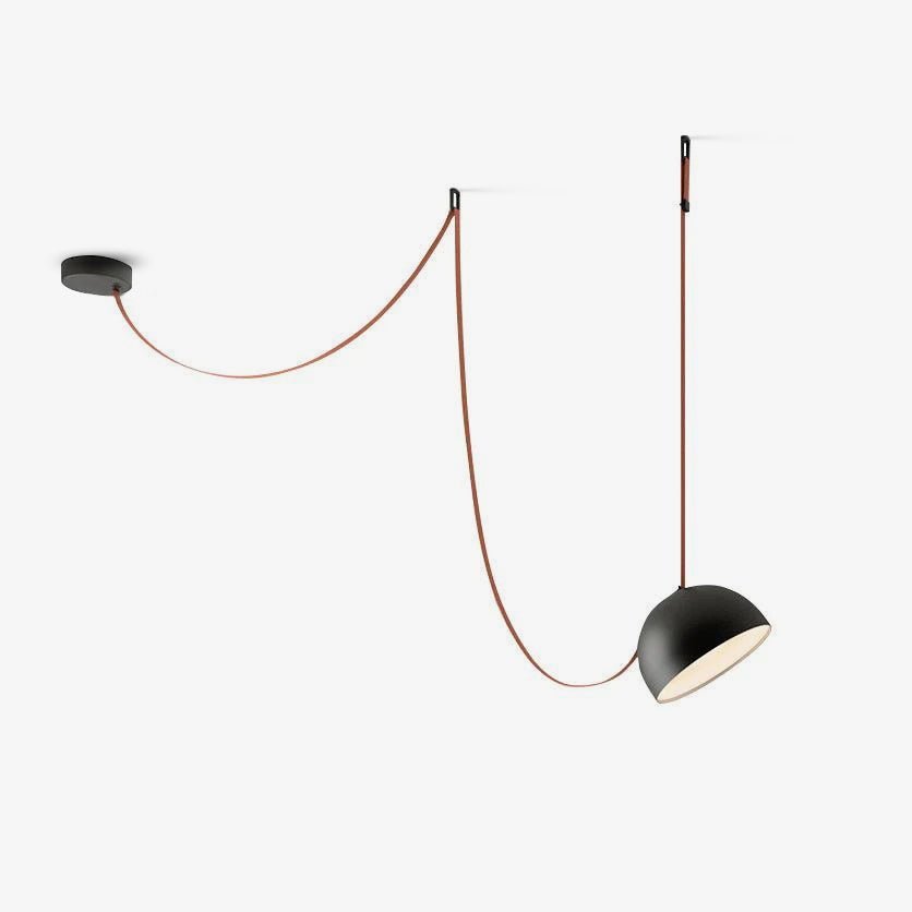 Lampa wisząca z kombinacją skórzanych pasków