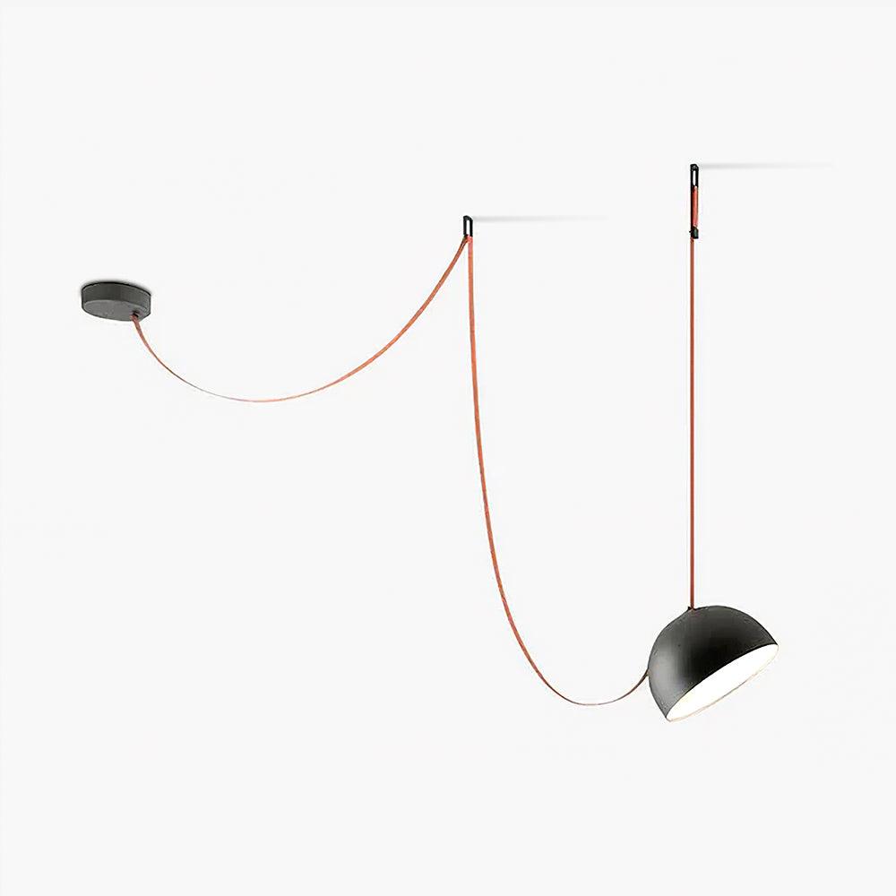 Lampa wisząca z kombinacją skórzanych pasków