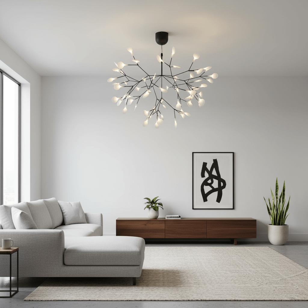 Czarny żyrandol LED Firefly