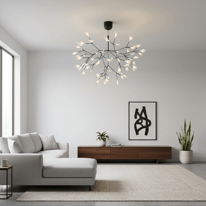Czarny żyrandol LED Firefly
