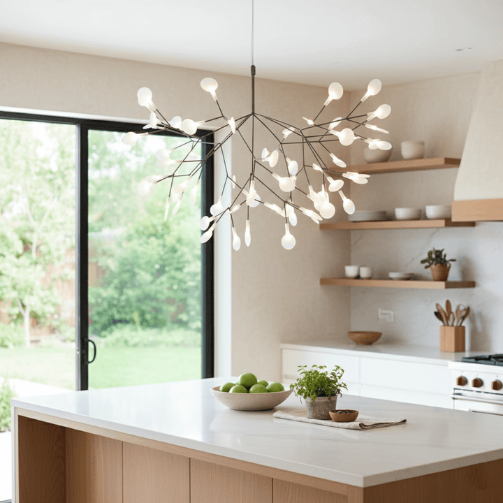 Czarny żyrandol LED Firefly