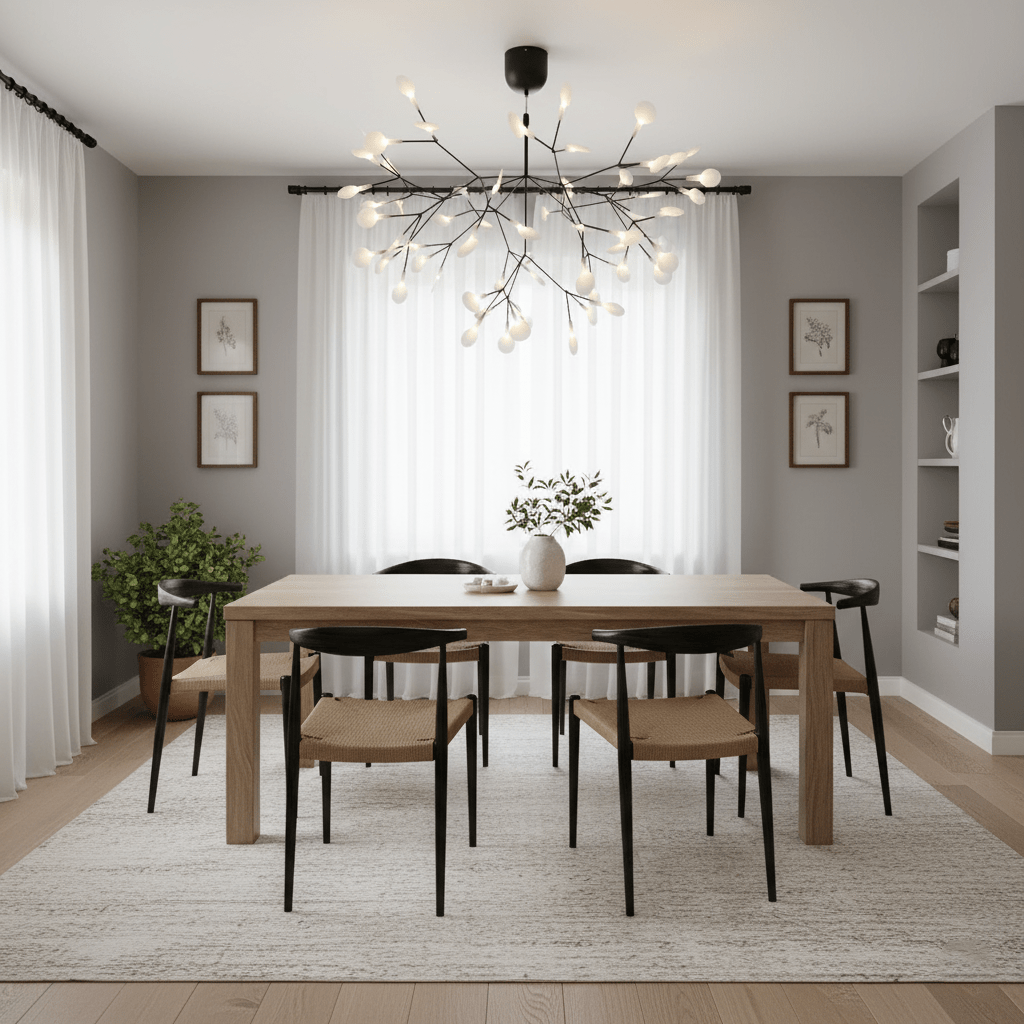 Czarny żyrandol LED Firefly