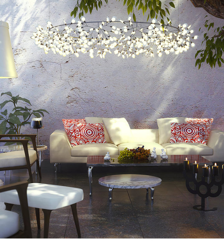 Czarny żyrandol LED Firefly