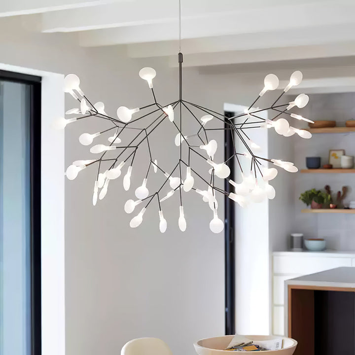 Czarny żyrandol LED Firefly