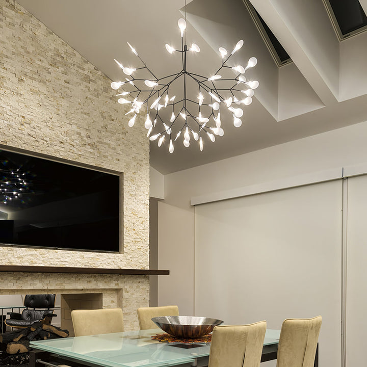 Czarny żyrandol LED Firefly