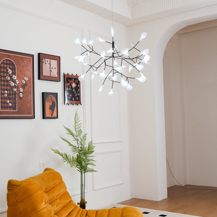 Czarny żyrandol LED Firefly
