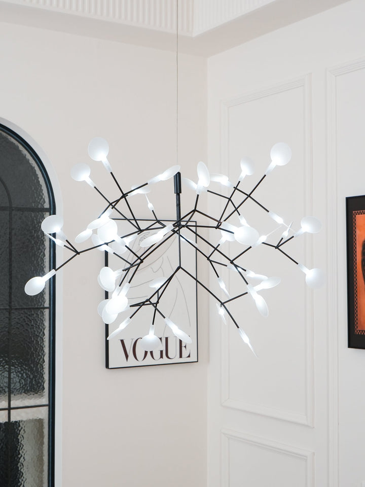 Czarny żyrandol LED Firefly