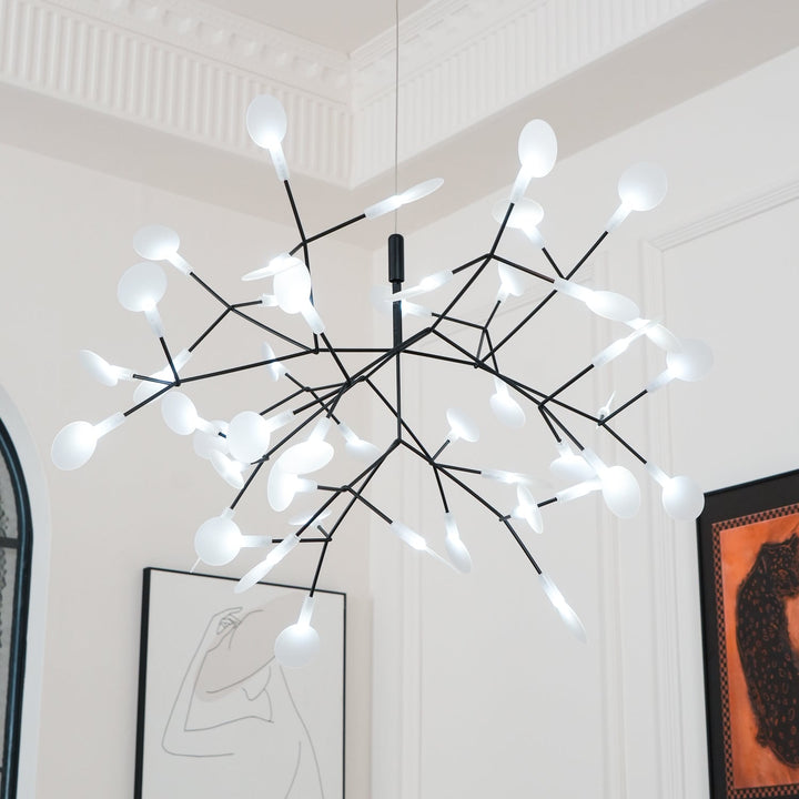 Czarny żyrandol LED Firefly