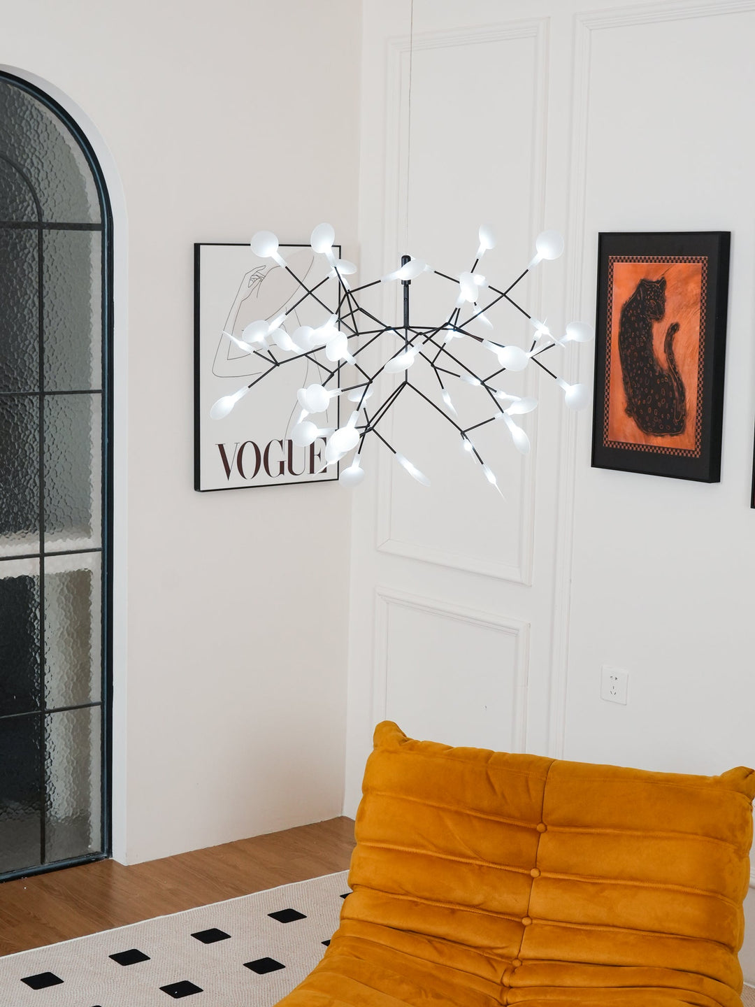 Czarny żyrandol LED Firefly