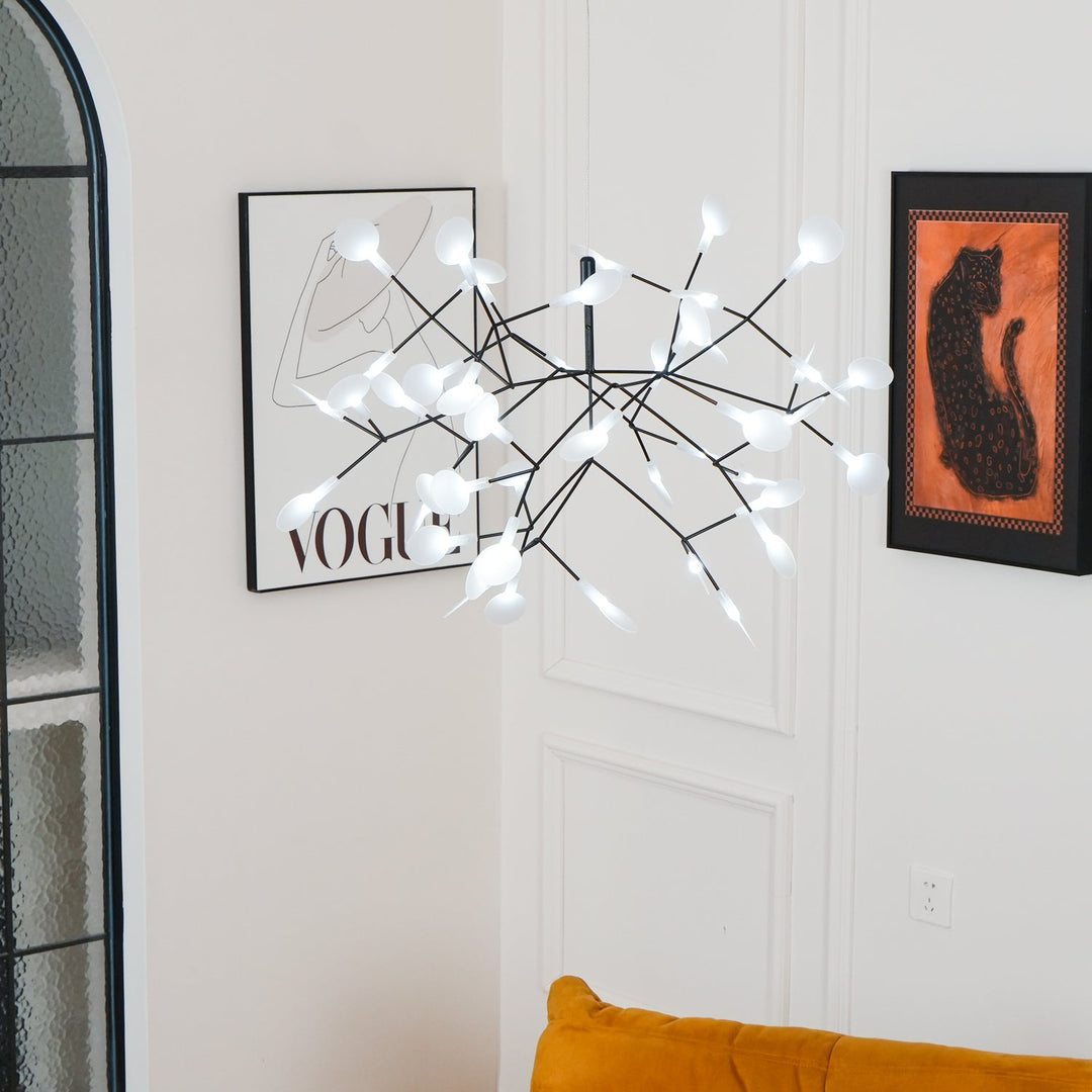 Czarny żyrandol LED Firefly