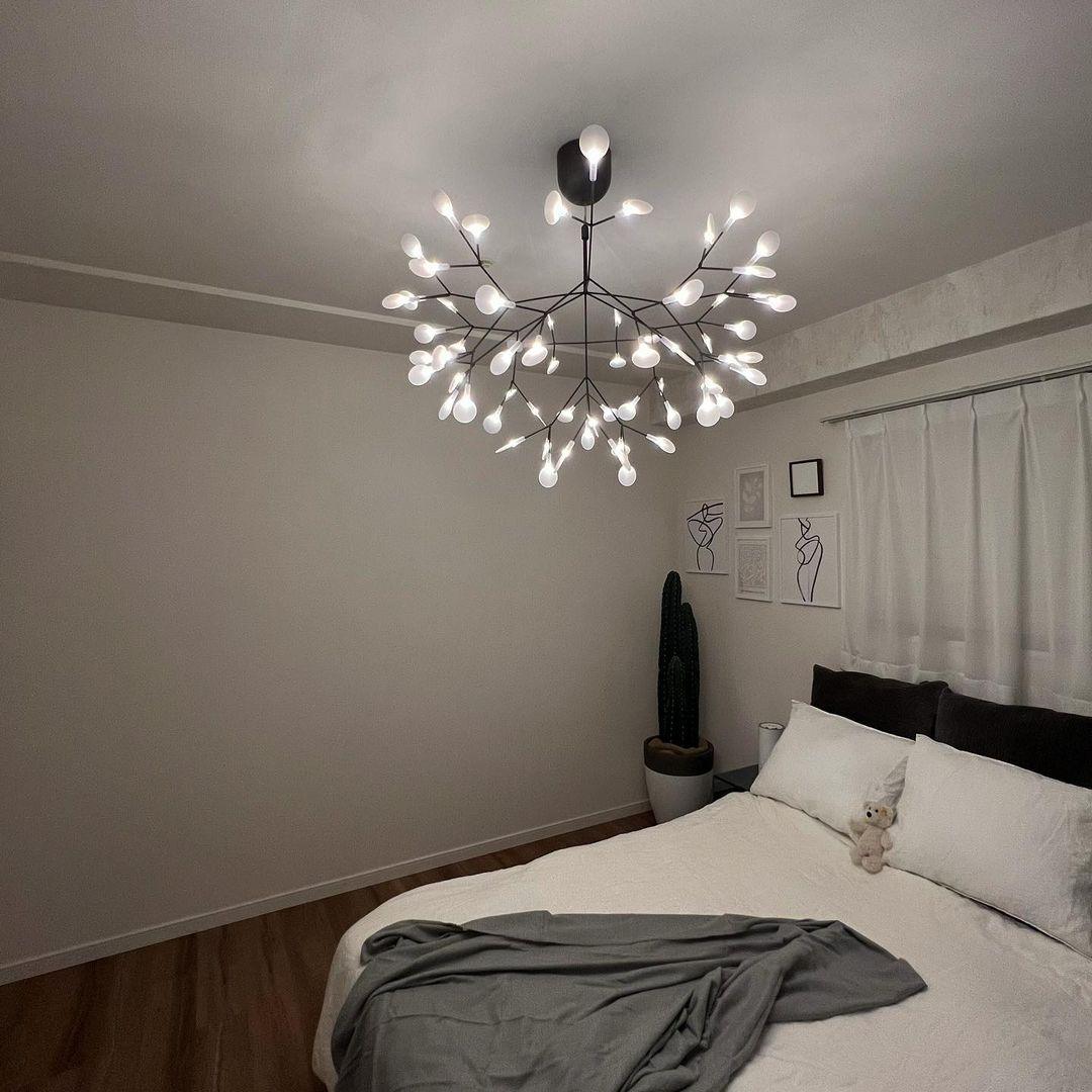 Czarny żyrandol LED Firefly