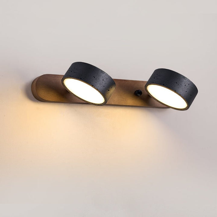 Czarna Lampa Ścienna Duo z Travertynu