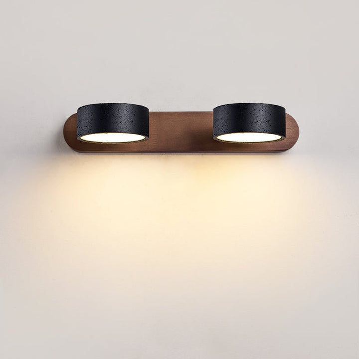 Czarna Lampa Ścienna Duo z Travertynu