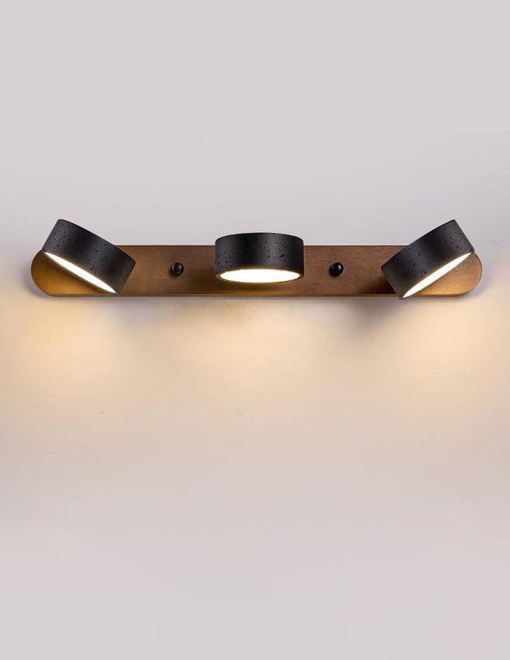 Czarna Lampa Ścienna Duo z Travertynu