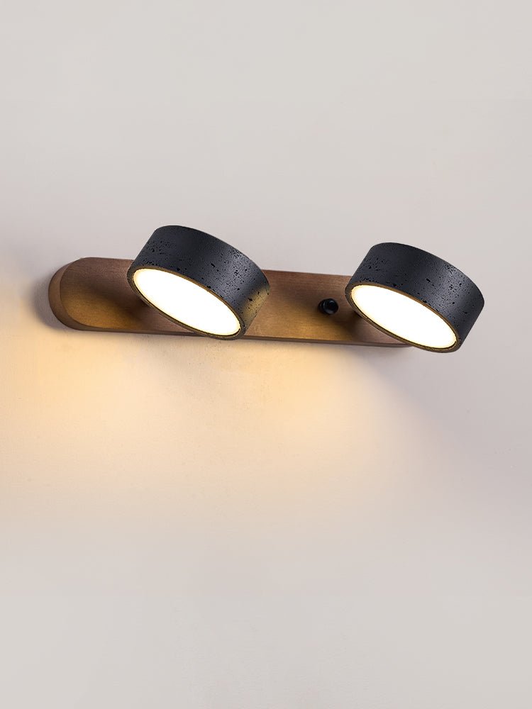 Czarna Lampa Ścienna Duo z Travertynu