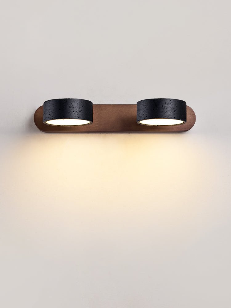 Czarna Lampa Ścienna Duo z Travertynu