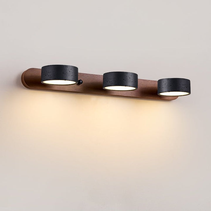 Czarna Lampa Ścienna Duo z Travertynu