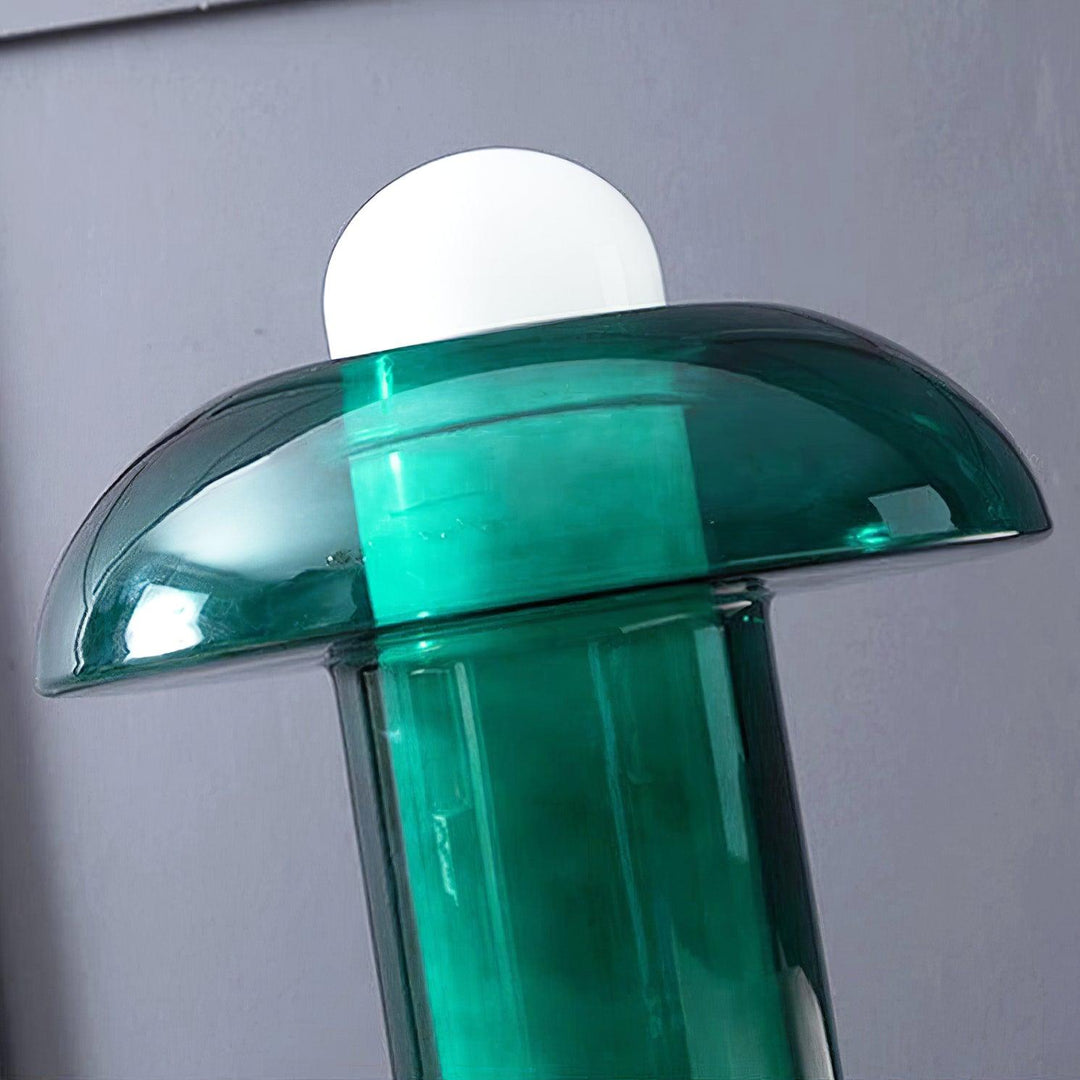 Lampa stołowa w kształcie grzyba ze szkła