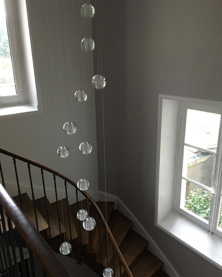 Lampa wisząca z kryształowymi kulkami