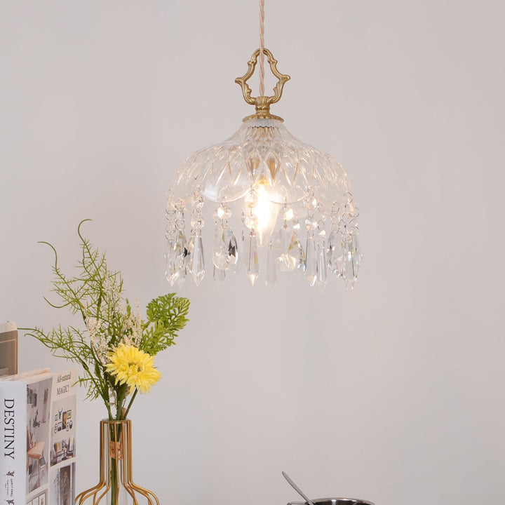Lampa wisząca z kloszem w kształcie miski