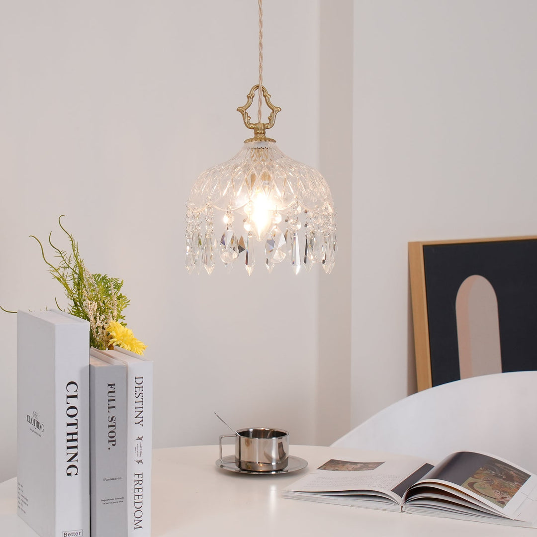 Lampa wisząca z kloszem w kształcie miski