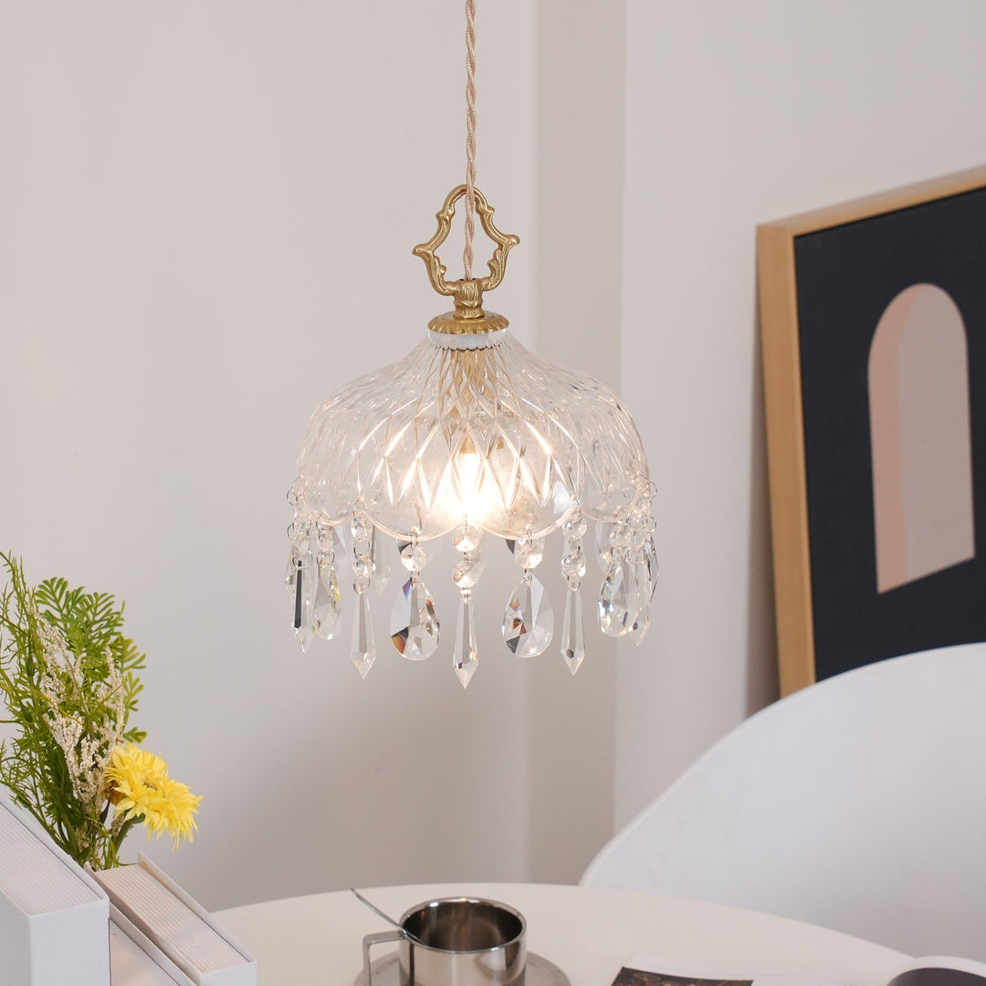 Lampa wisząca z kloszem w kształcie miski