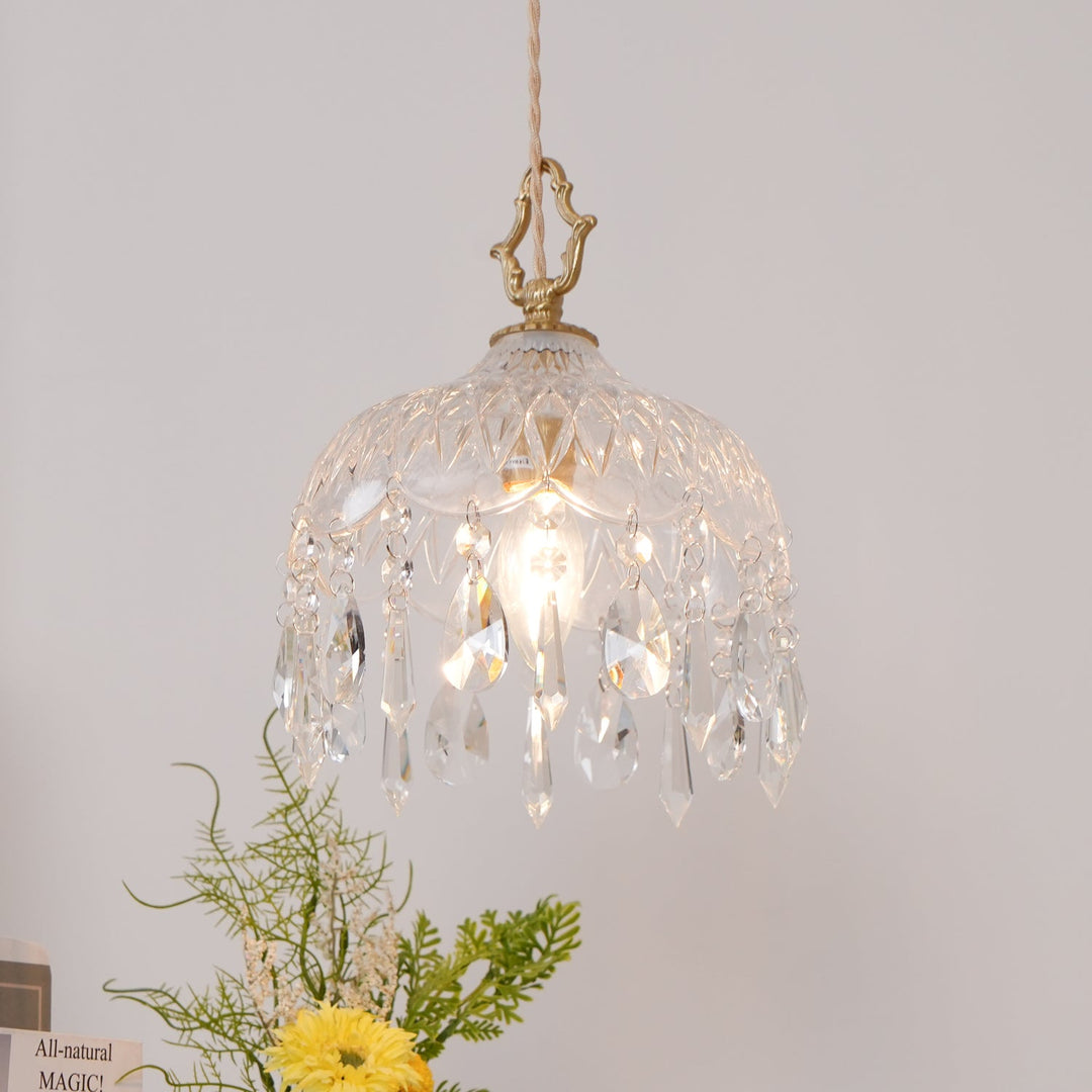 Lampa wisząca z kloszem w kształcie miski