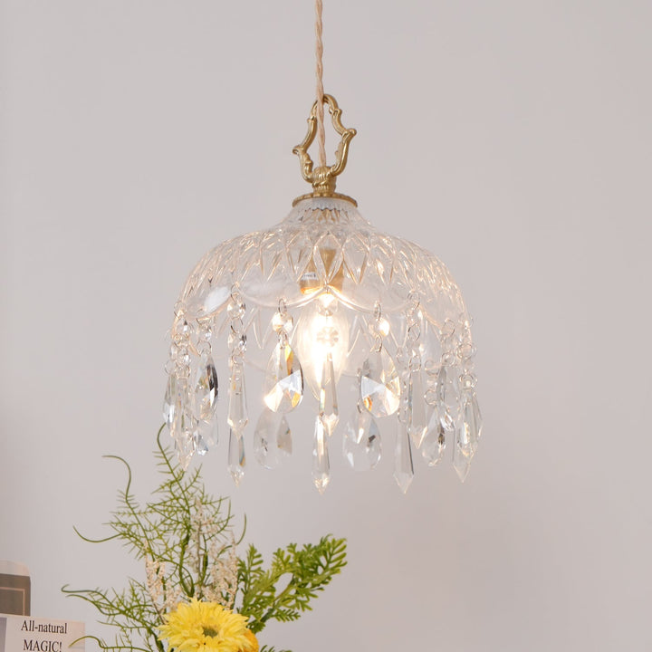 Lampa wisząca z kloszem w kształcie miski
