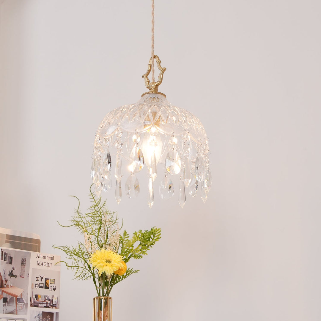 Lampa wisząca z kloszem w kształcie miski