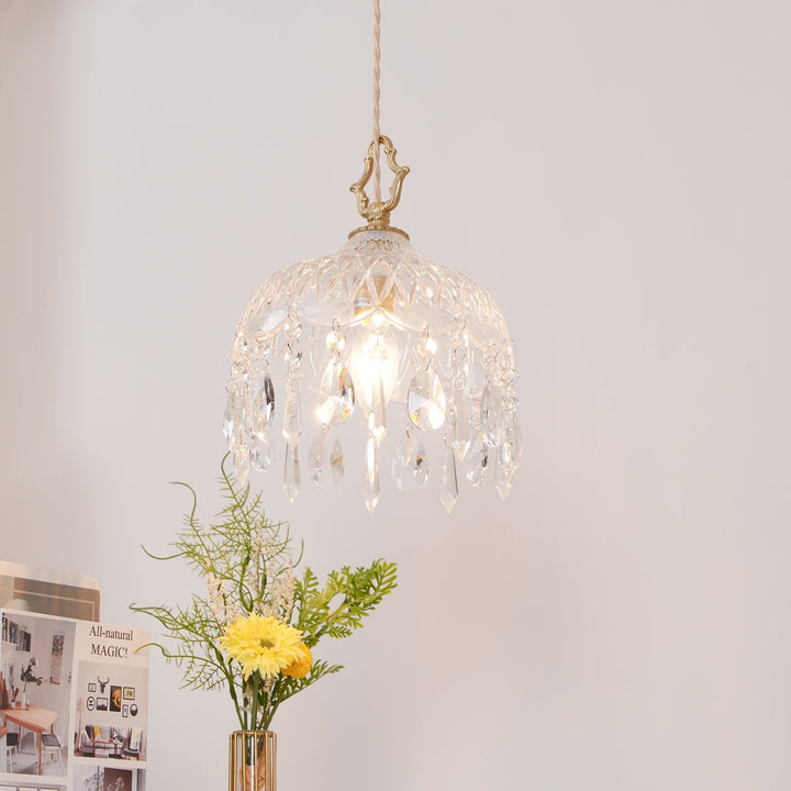 Lampa wisząca z kloszem w kształcie miski