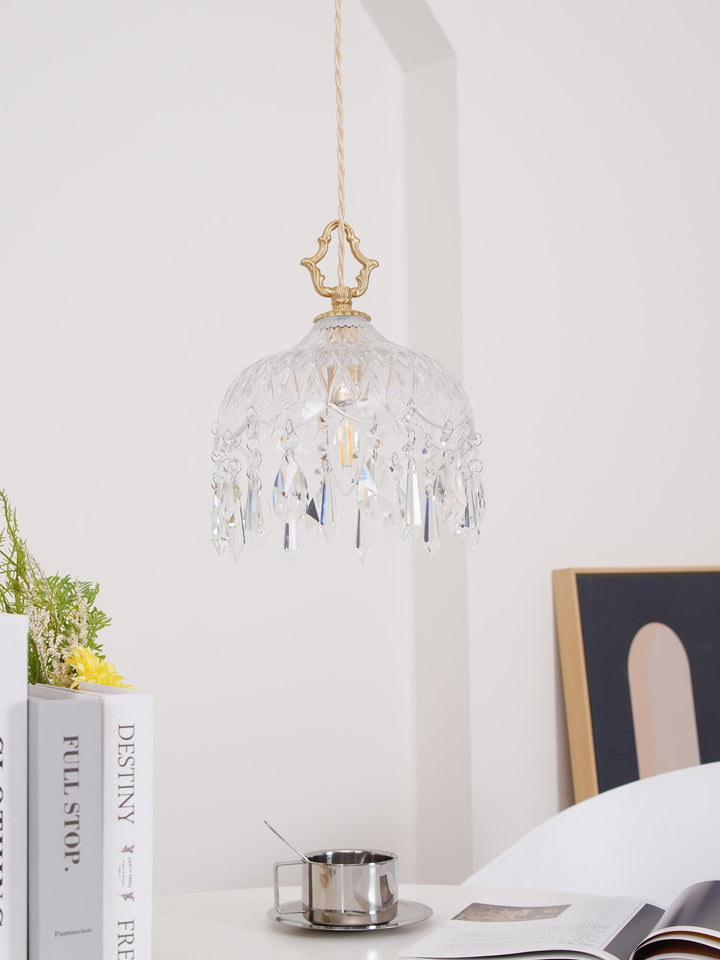 Lampa wisząca z kloszem w kształcie miski
