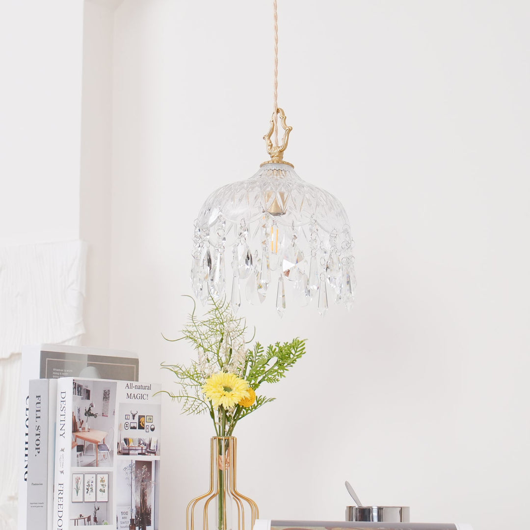 Lampa wisząca z kloszem w kształcie miski