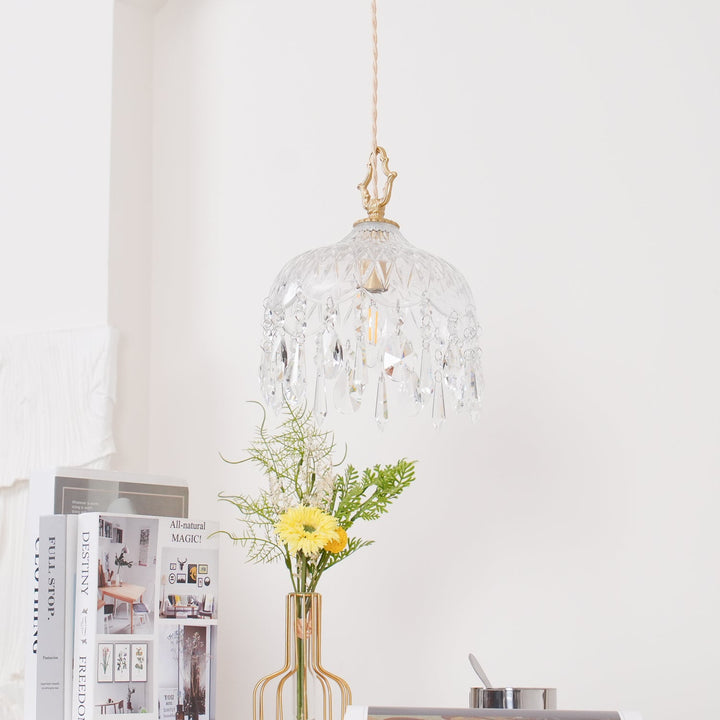 Lampa wisząca z kloszem w kształcie miski
