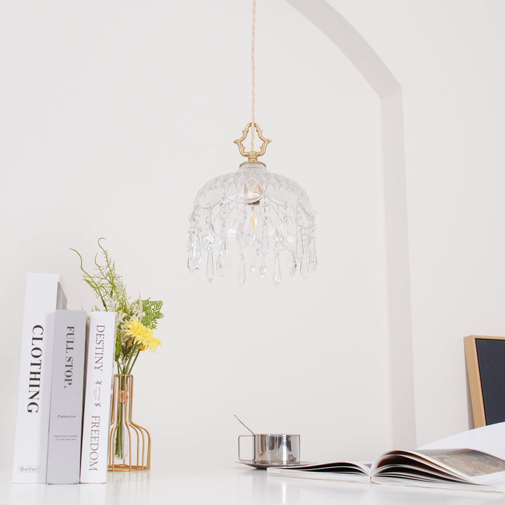 Lampa wisząca z kloszem w kształcie miski