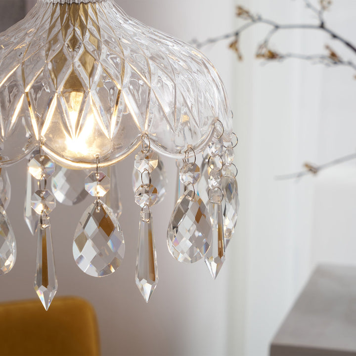 Lampa wisząca z kloszem w kształcie miski