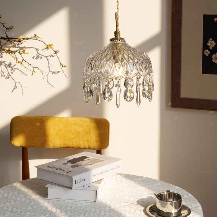 Lampa wisząca z kloszem w kształcie miski