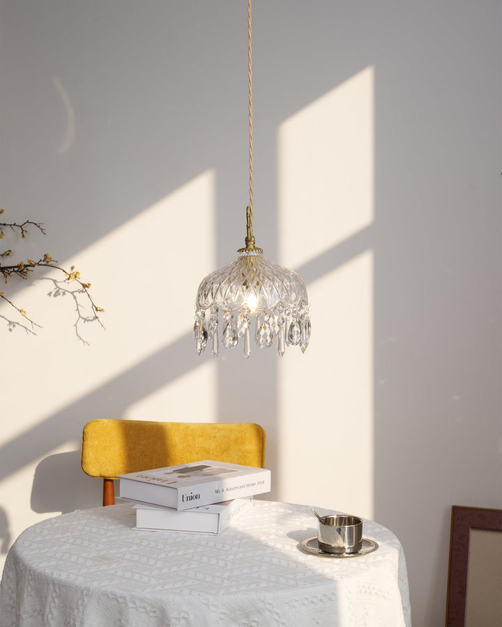 Lampa wisząca z kloszem w kształcie miski