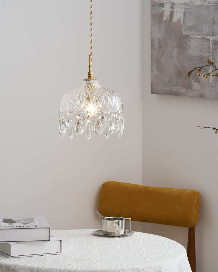 Lampa wisząca z kloszem w kształcie miski