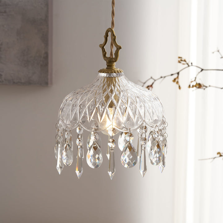 Lampa wisząca z kloszem w kształcie miski