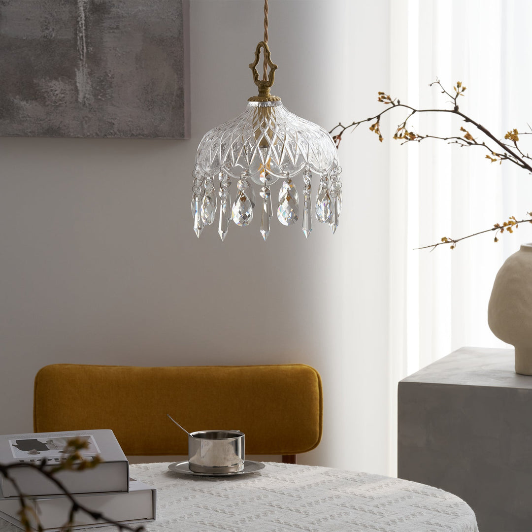 Lampa wisząca z kloszem w kształcie miski