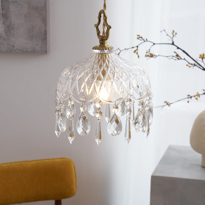 Lampa wisząca z kloszem w kształcie miski