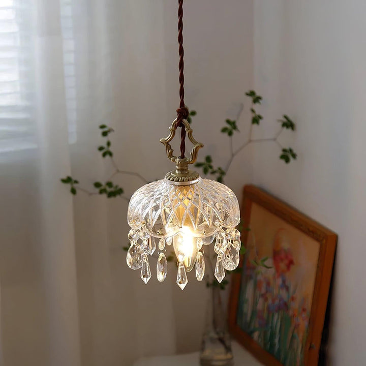 Lampa wisząca z kloszem w kształcie miski