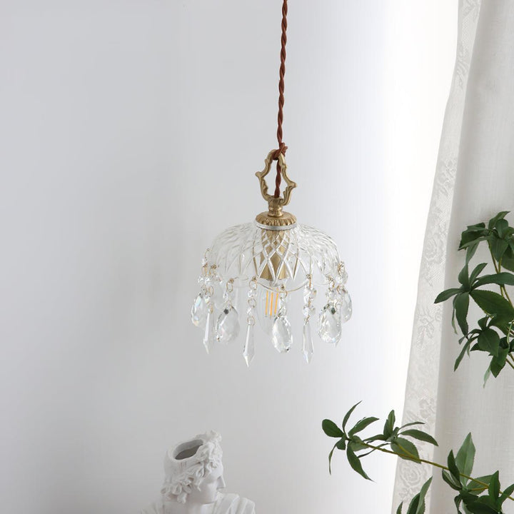 Lampa wisząca z kloszem w kształcie miski