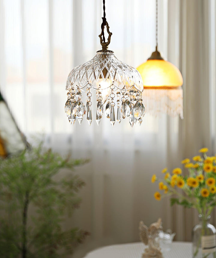 Lampa wisząca z kloszem w kształcie miski