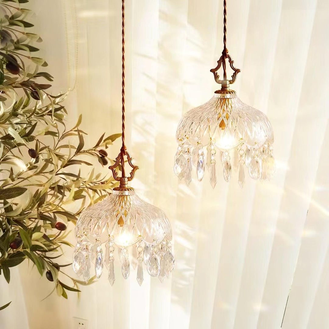 Lampa wisząca z kloszem w kształcie miski